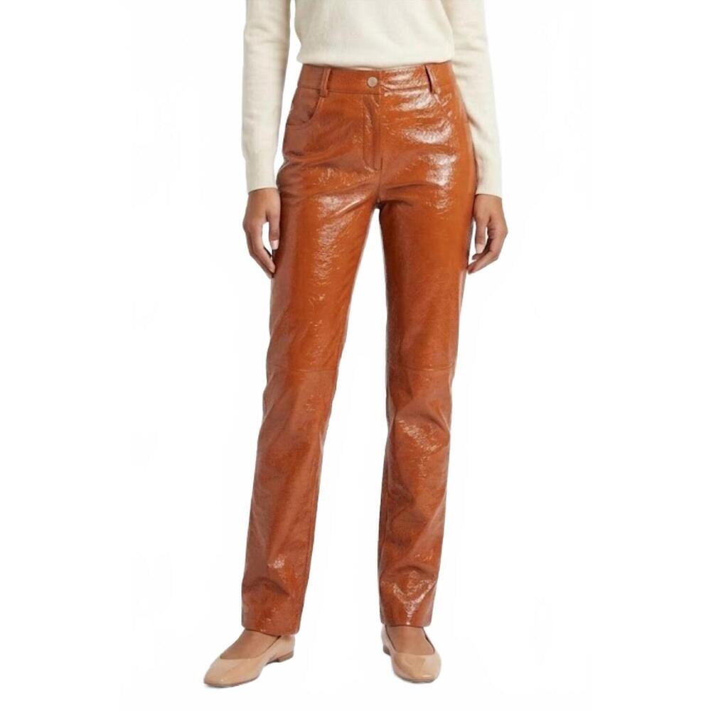 NEW MSGM contemporary straight leg trousers in honey